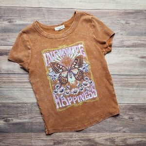 Stitch & Pine Orange Hippie Butterfly Whimsycore Shirt